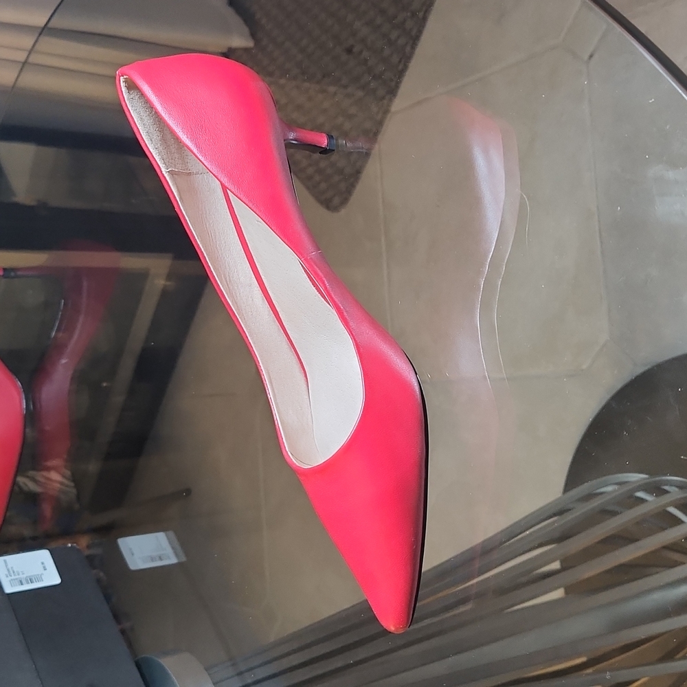 Women's Shoes Pure Navy 9.5 Red Leather